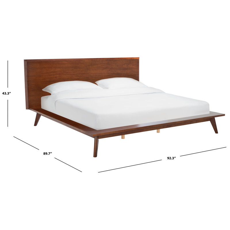 Moxie King-Size Bed with Drawer in Smooth Walnut Finish