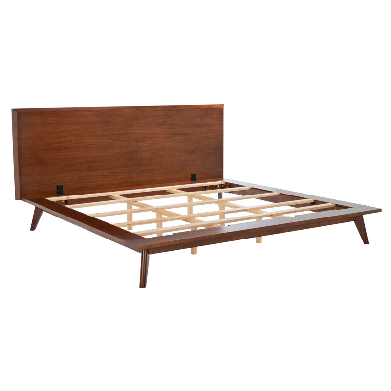 Moxie King-Size Bed with Drawer in Smooth Walnut Finish