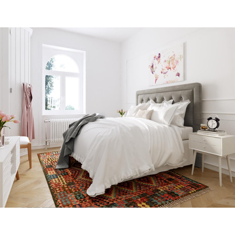 Charcoal Gray Upholstered Tufted Queen Headboard