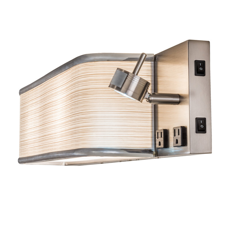 Nickel Finish Beige/White Dimmable 2-Light Sconce