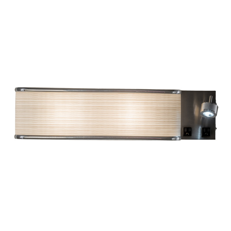 Nickel Finish Beige/White Dimmable 2-Light Sconce