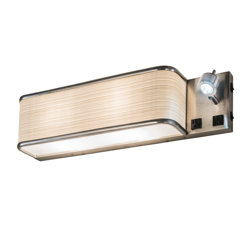 Nickel Finish Beige/White Dimmable 2-Light Sconce