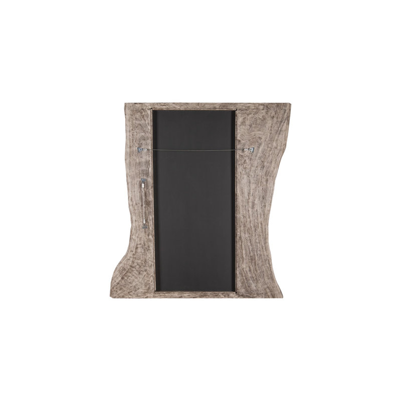 Transitional Gray Chamcha Wood Beveled Accent Mirror 62x75