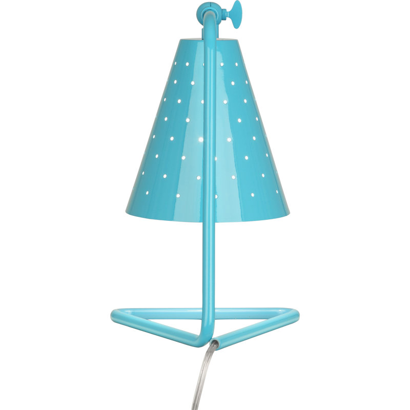 Pierce Adjustable Egg Blue Metal Table Lamp