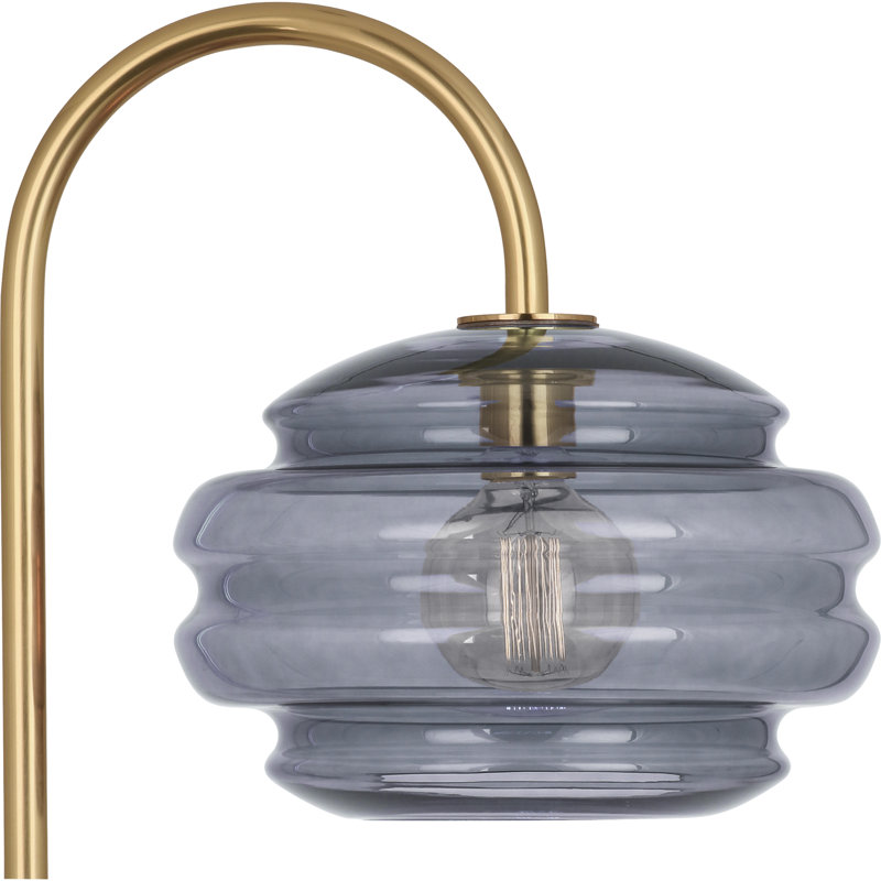 Horizon 62.5'' Silver Arc Floor Lamp with Smoke Gray Glass Shade