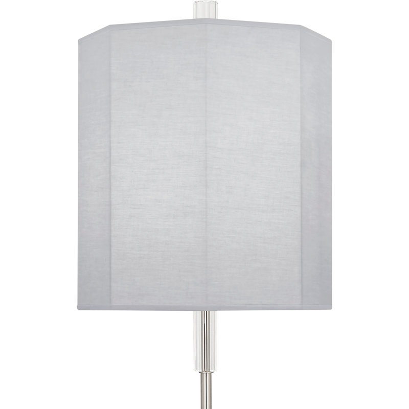 Kate 32.5'' Chrome Metal Table Lamp with Pearl Gray Shade