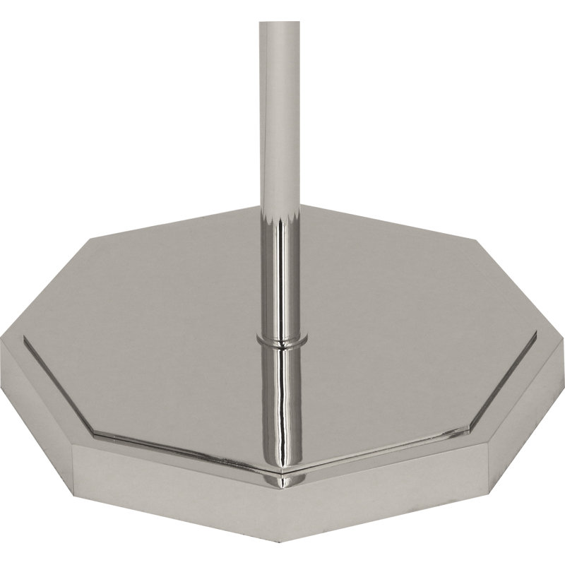 Kate 66'' Polished Nickel Floor Lamp with White Shade