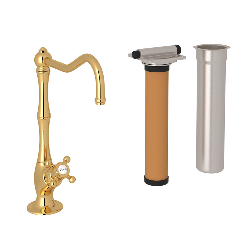 Italian Brass Single Handle Kitchen Faucet with Porcelain Handle
