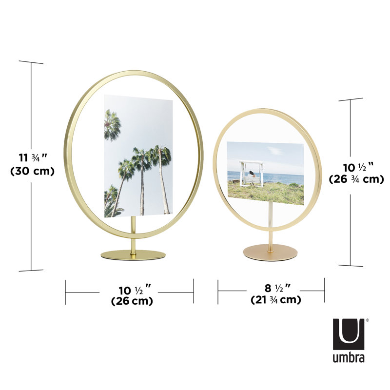Matte Brass 4x6 Floating Tabletop and Wall Picture Frame