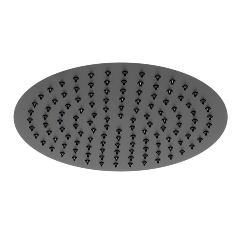 Matte Black 12" Round Ultra-Thin Stainless Steel Rain Shower Head