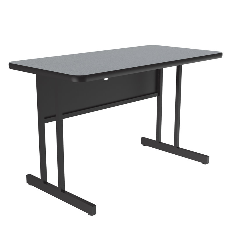 Gray Granite Rectangular Foldable Computer Desk with Laminate Top