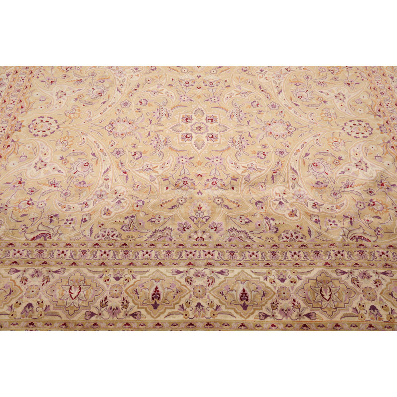Hand-Knotted Ivory Wool Oriental 8' x 10' Area Rug