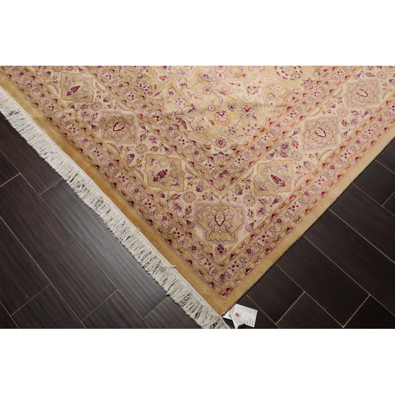 Hand-Knotted Ivory Wool Oriental 8' x 10' Area Rug