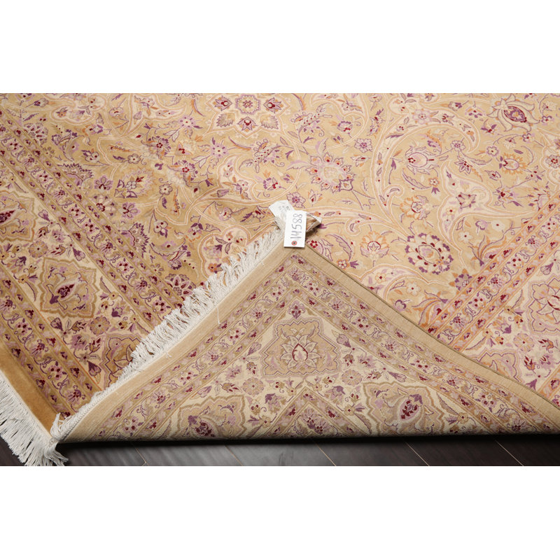 Hand-Knotted Ivory Wool Oriental 8' x 10' Area Rug
