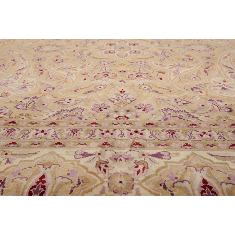 Hand-Knotted Ivory Wool Oriental 8' x 10' Area Rug