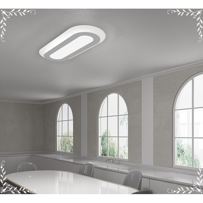 Textured White Aluminum 20" LED Flush Mount Light
