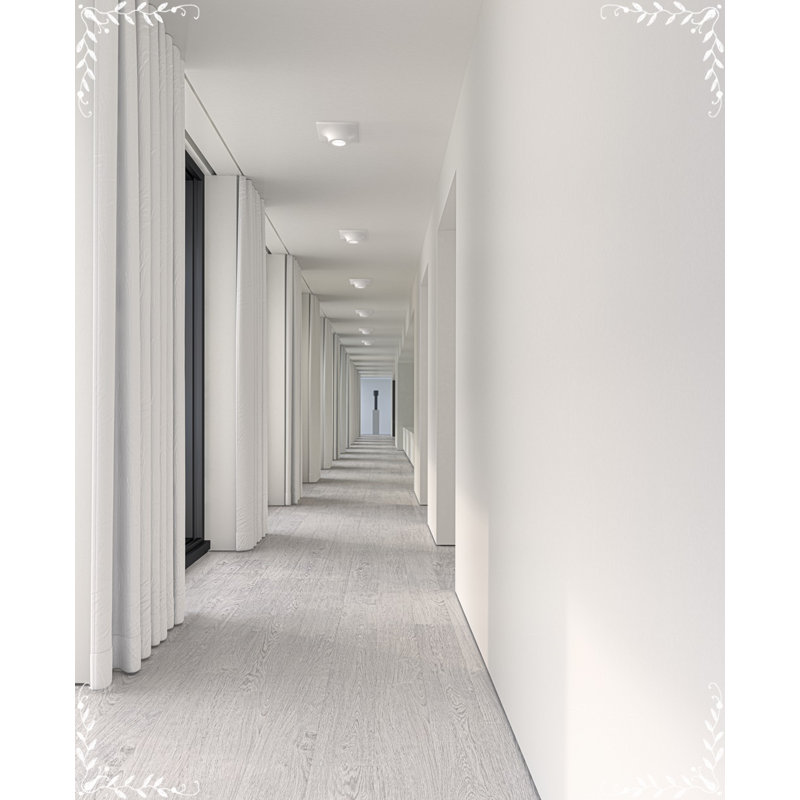 Satin White Zoom LED 6" Square-to-Round Flush Mount