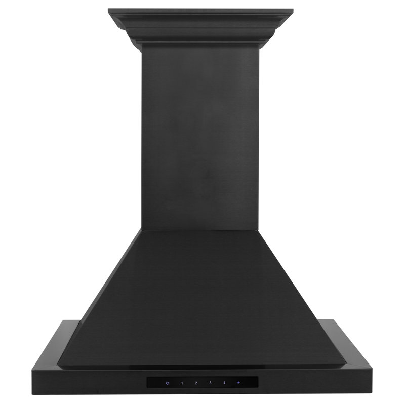 24" Black Stainless Steel Wall Mount Range Hood with Bluetooth Speakers