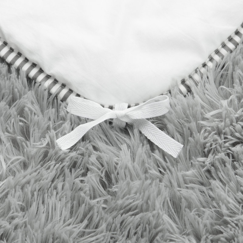 Gray King Ultra Soft Faux Fur Duvet Cover Set