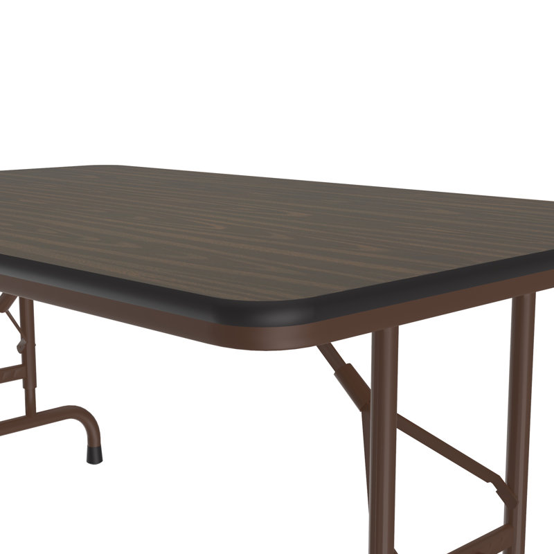 Walnut Adjustable Height Rectangular Folding Table