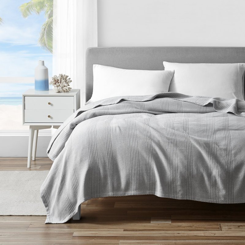 Chevron Stripe Grey Full/Queen Ultra-Soft Cotton Blanket
