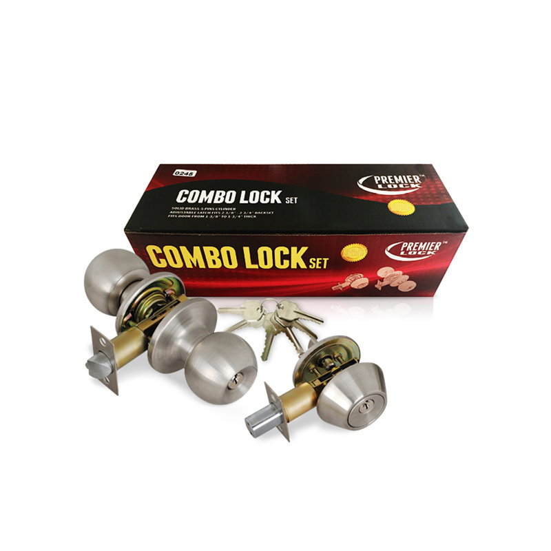 Matte Black Adjustable Entry Knob Set with Deadbolt