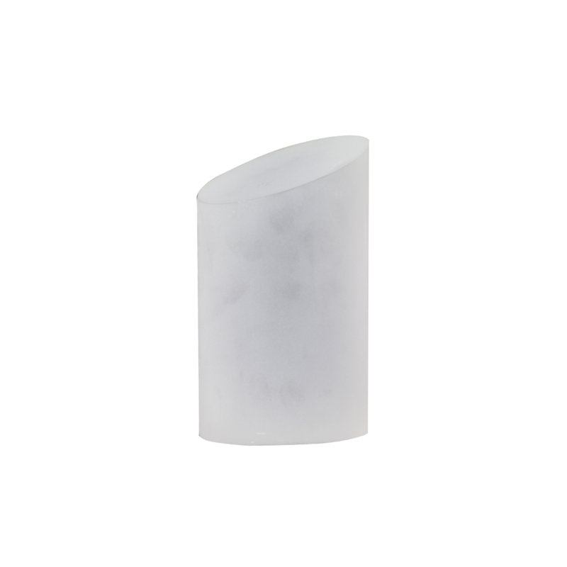 White Marble Geometric Cylinder Table Sculpture