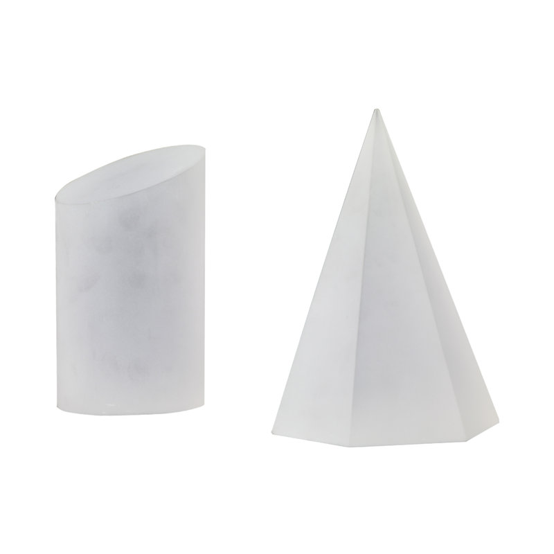 White Marble Geometric Cylinder Table Sculpture