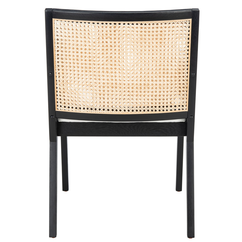 Malik Coastal Chic Black and Natural Rattan Arm Chair