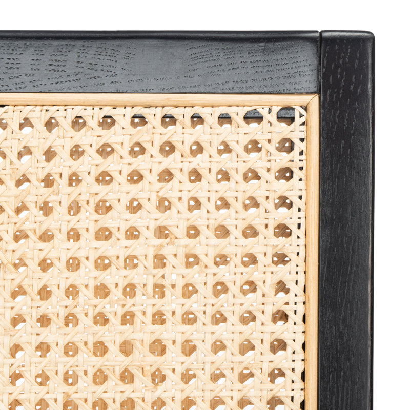 Malik Coastal Chic Black and Natural Rattan Arm Chair