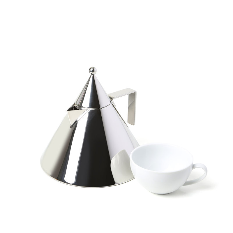 Polished Stainless Steel Conical Whistling Coffee Pot