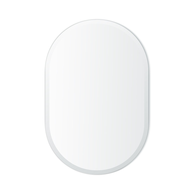 Elegant Beveled Edge Frameless Oval Vanity Mirror 24"x36"