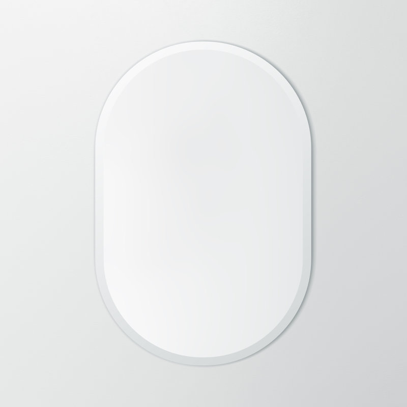 Elegant Beveled Edge Frameless Oval Vanity Mirror 24"x36"