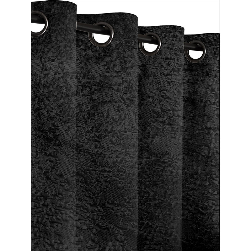 Black 84-Inch Polyester Blackout Curtain Panels