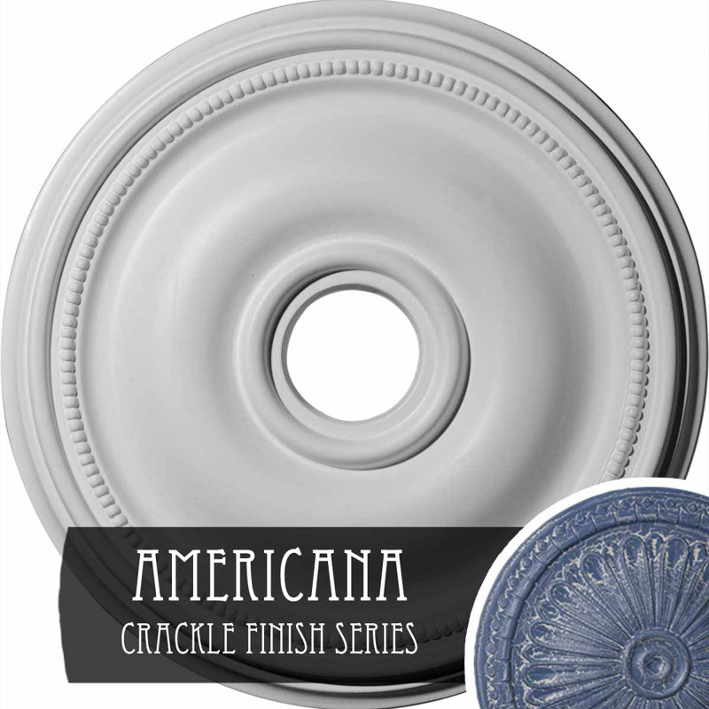 Americana Crackle Blue Round Ceiling Medallion