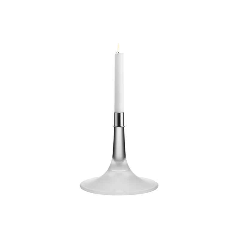 Elegant Cirrus Sandblasted Glass Candlestick by Anne Nilsson