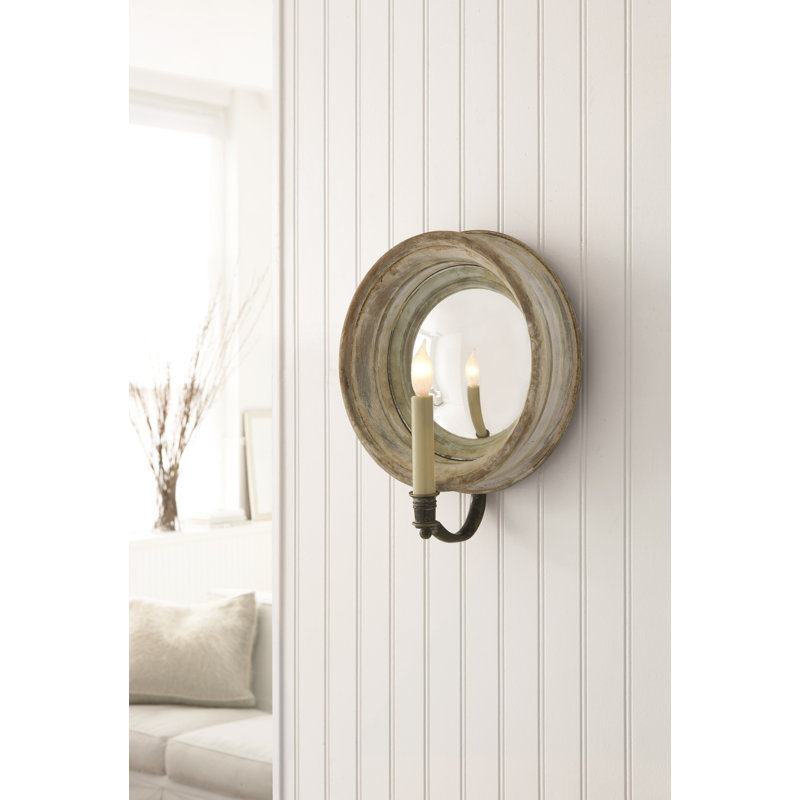 Old White Distressed Rustic Candle Wall Sconce