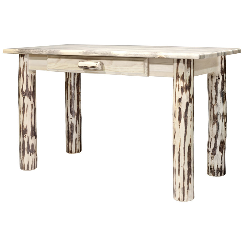 Montana 48" Lacquered Pine Writing Desk with Drawer
