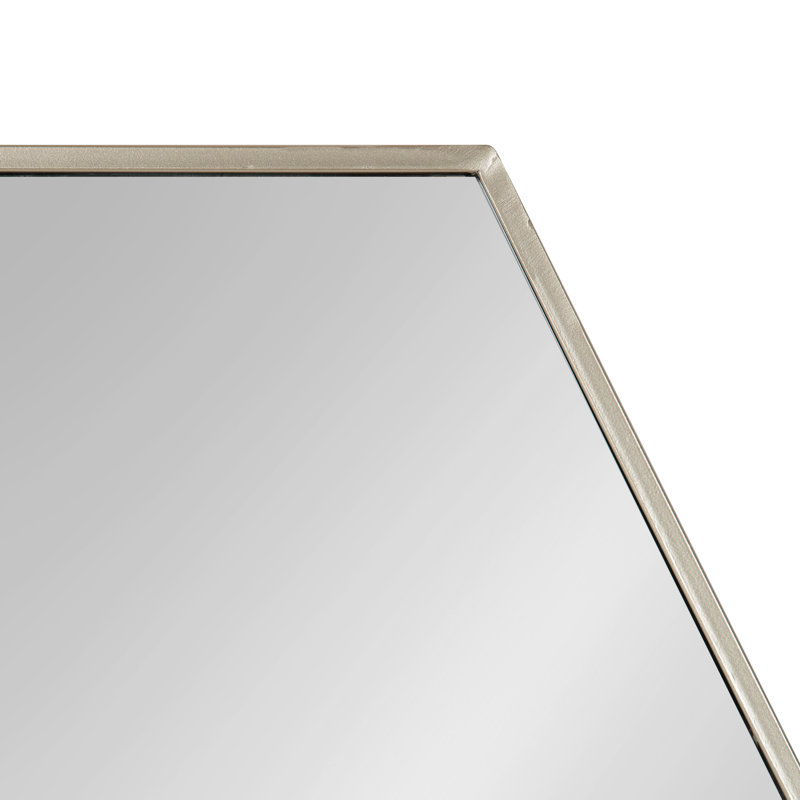 Elegant Silver Hexagon 29" Bathroom Wall Mirror