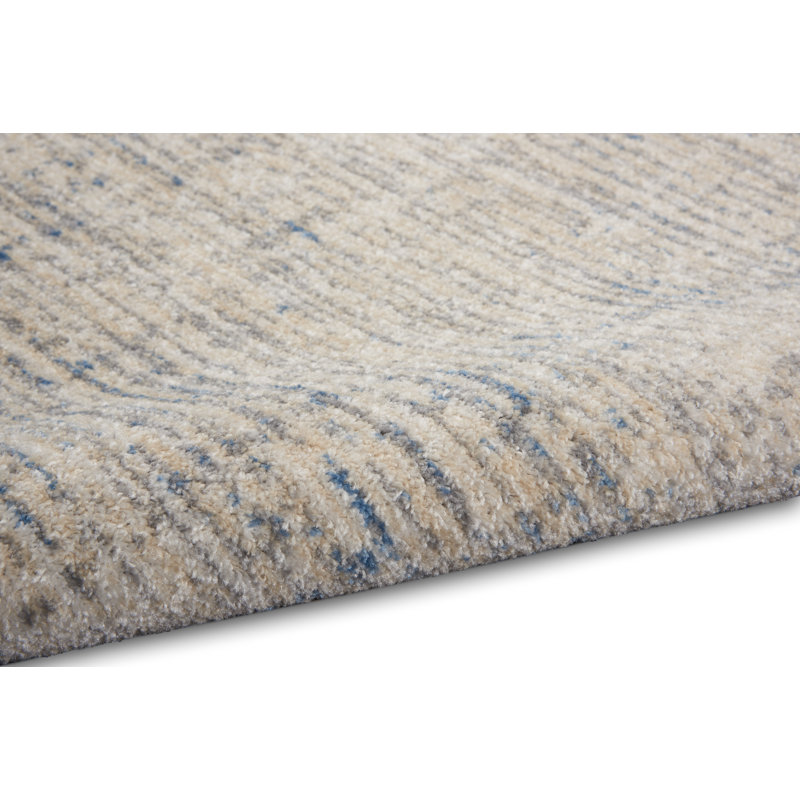 Modern Abstract Gray 38" x 60" Synthetic Easy-Care Rug