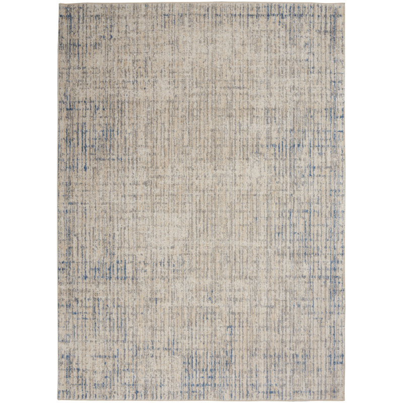 Modern Abstract Gray 38" x 60" Synthetic Easy-Care Rug