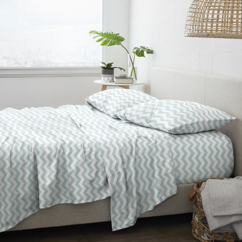 Turquoise Floral Kids Unisex Cotton Microfiber Sheet Set