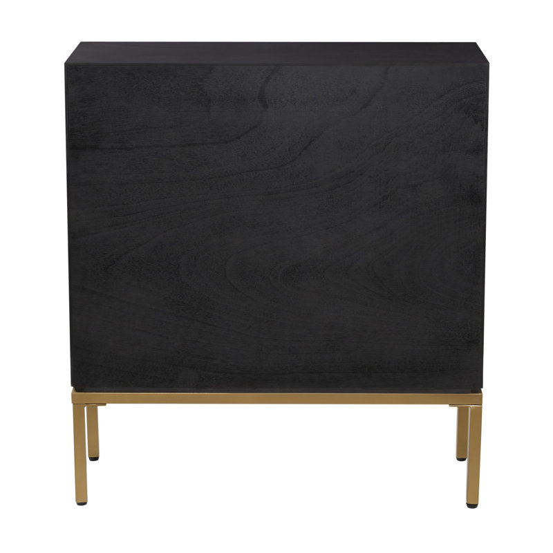 Black and Bronze Ripple Design 2-Door Cabinet