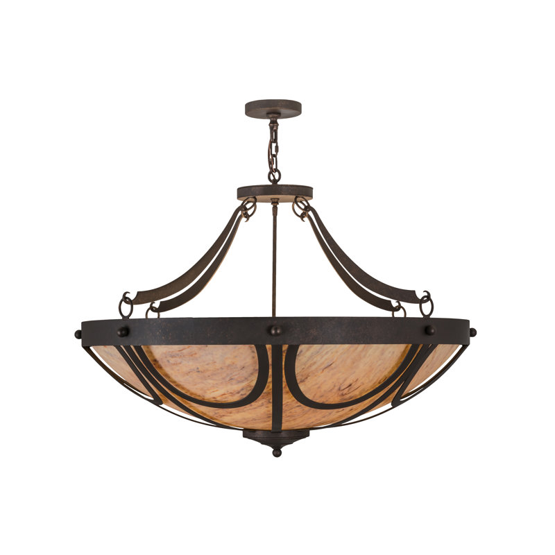 Tawnyrock 42" Gilded Tobacco Glass Pendant Light