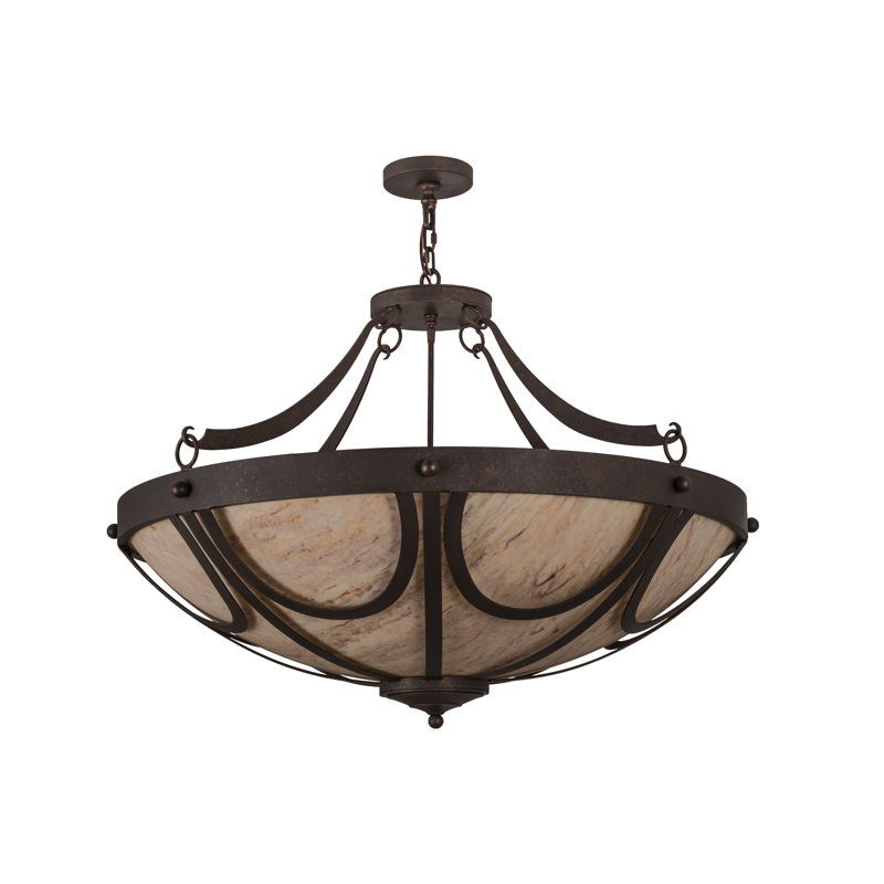 Tawnyrock 42" Gilded Tobacco Glass Pendant Light