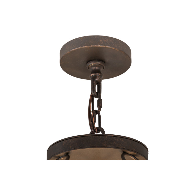 Tawnyrock 42" Gilded Tobacco Glass Pendant Light