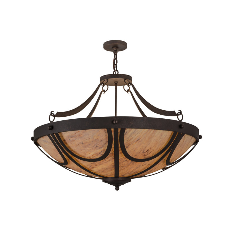 Tawnyrock 42" Gilded Tobacco Glass Pendant Light