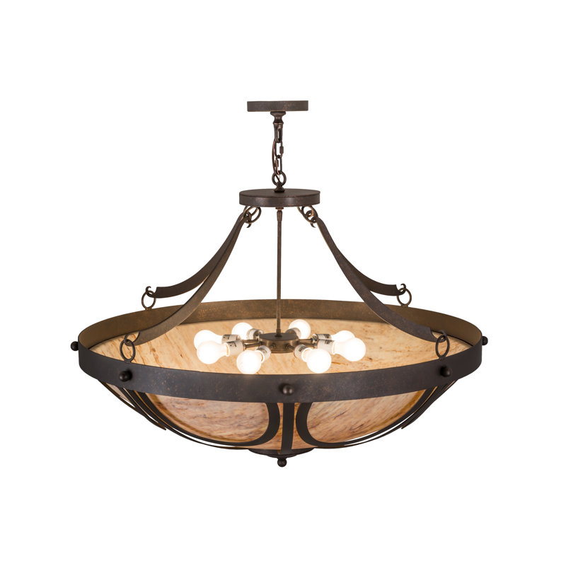 Tawnyrock 42" Gilded Tobacco Glass Pendant Light