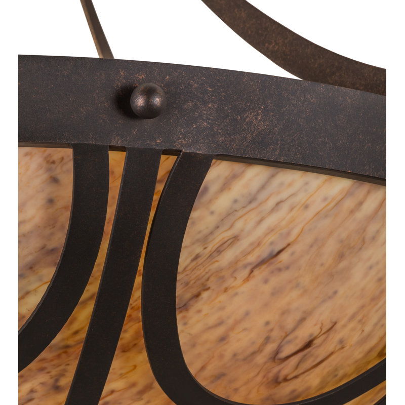 Tawnyrock 42" Gilded Tobacco Glass Pendant Light