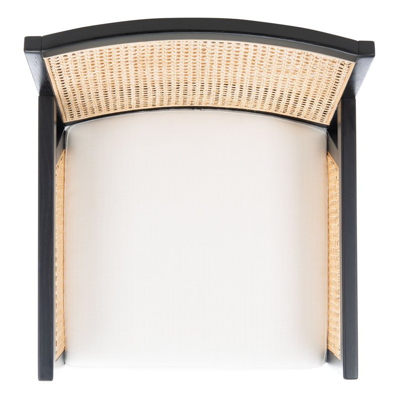 Malik Coastal Chic Black and Natural Rattan Arm Chair